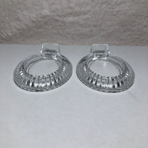 VTG Cristal D'Arques Heavy Crystal Candle Holder Set of 2 Made in France - Picture 2 of 6